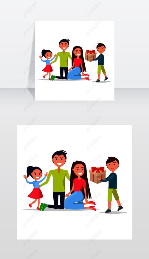 原创parents日海报矢量插图欢乐的家庭描矢量图版权可商用