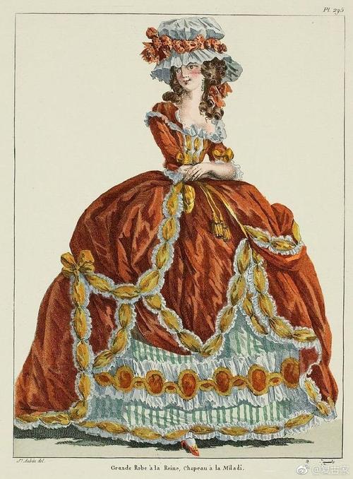 18世纪洛可可风的欧洲宫廷服装
