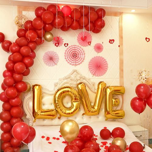 婚庆床头背景墙婚礼装饰拉花结婚用品套餐新婚气球