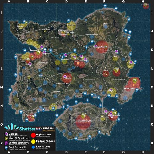 playerunknowns battlegrounds maps show key areas
