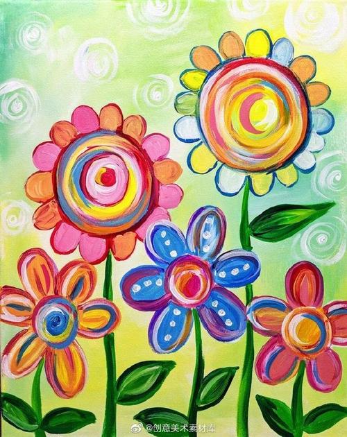 绘画素材|春天到啦!五彩斑斓的花朵争相开放!