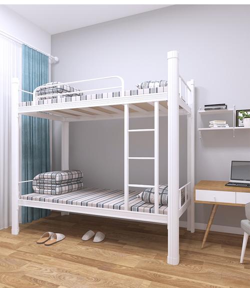上下铺铁架床员工宿舍学生寝室校用钢制双层床公寓工地高低架子床加厚