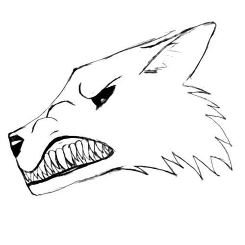凶恶的狼头简笔画是由可可简笔画网狼头简笔画画法教程卡通简单可爱又