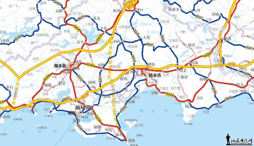 来自省交通厅的地图显示,兴汕高速只有陆丰西互通