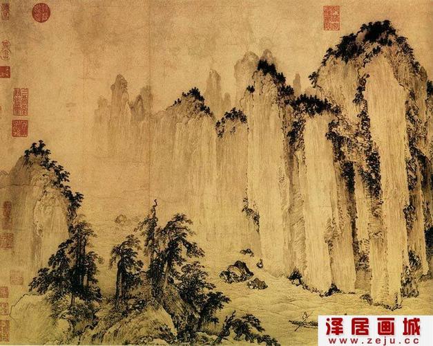 武元直《赤壁图》_据苏轼赤壁赋诗意而创作的山水画高清大图赏析