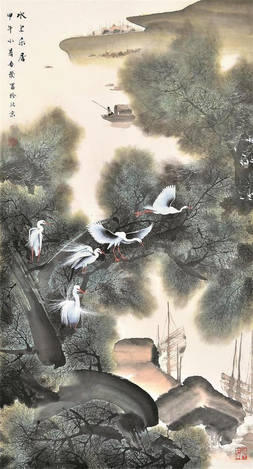 国画-湿地生态-白鹭系列选|纯艺术|绘画|国画戴吾馨 - 原创作品