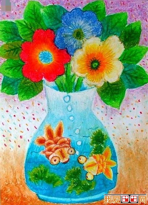 儿童水彩画图片欣赏《漂亮的花瓶》