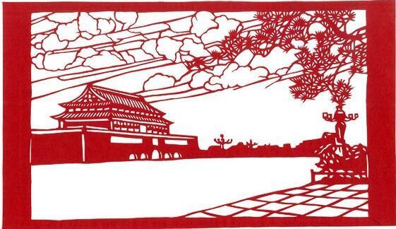 70年代的中国民间剪纸 当年的革命圣地 今日红色旅游景点