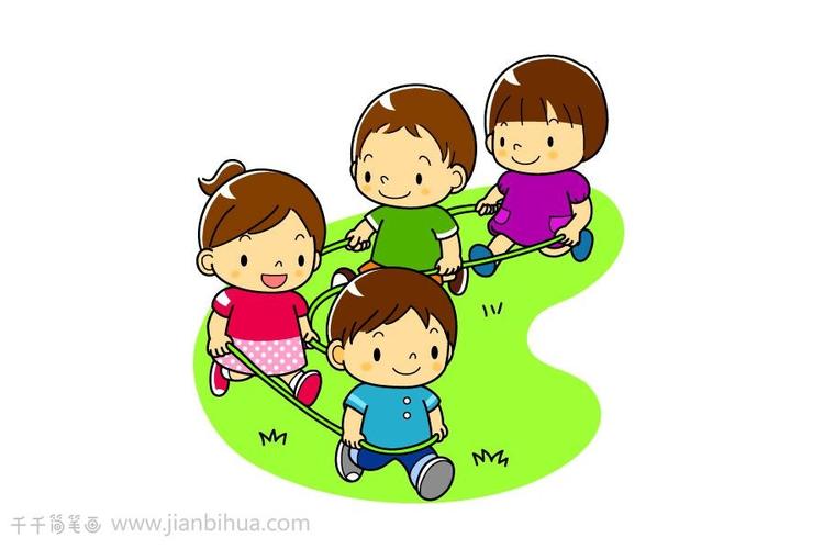 孩子玩耍的简笔画怎么画三位小朋友在玩捉迷藏游戏的简笔画图片踢足球
