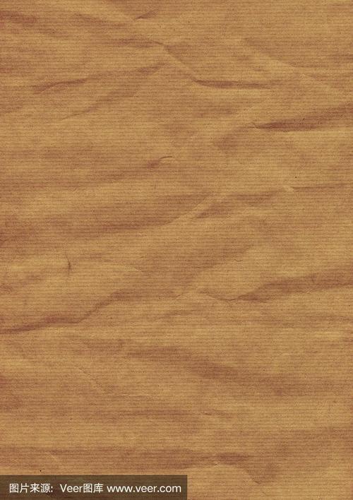 高分辨率旧回收棕色条纹牛皮纸皱垃圾纹理