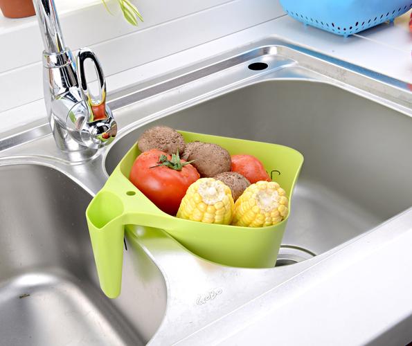 晋腾 创意可挂式水槽沥水篮 厨房塑料收纳篮 水果蔬菜沥水挂篮
