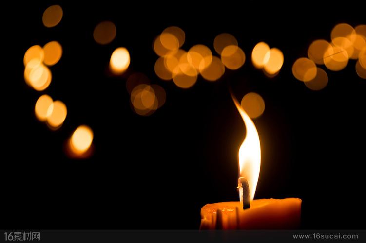 黑夜中的蜡烛高清摄影图片 - 素材中国16素材网