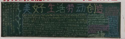 杨楼镇中学"美好生活,劳动创造"黑板报展示