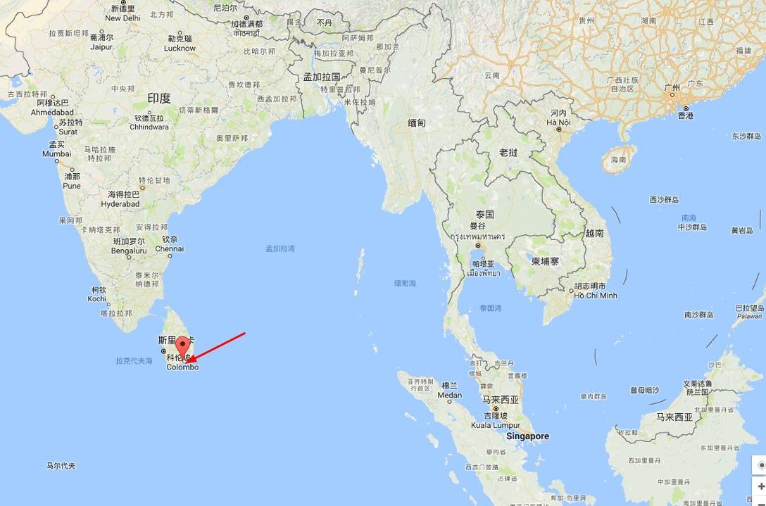 汉班托塔港位置示意图原标题:中国商务部:斯里兰卡拟将汉班托塔港全部