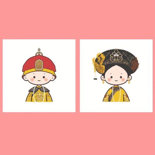 两张男生都是画的皇上哈,不是别的男生～#甄嬛传卡通头像  #q版可爱