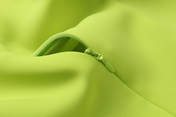 厂家直销 2014新款 欧美新款 荧光色圆领纯色钉珠连衣裙