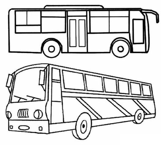公共汽车简笔画卡通儿童公共汽车简笔画图片大全