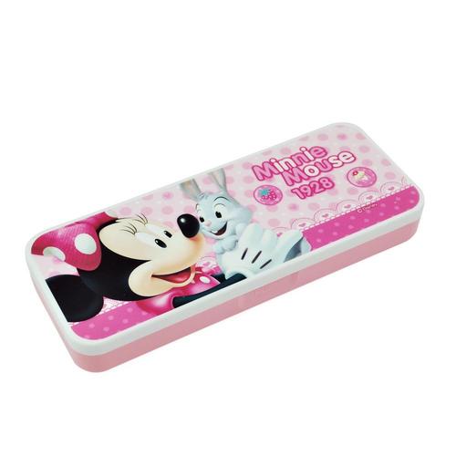 disney 迪士尼双层塑料笔盒 文具盒 83058-03 (粉红色)