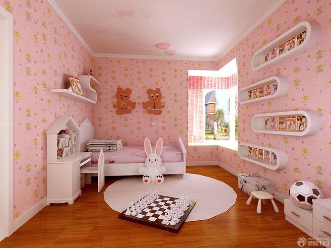 儿童房间装修风格效果图-以黑色为底色的鲜艳房间如图所示,这款儿童