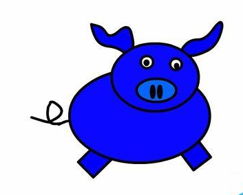 adobeflash怎么绘制宝蓝色的卡通小猪