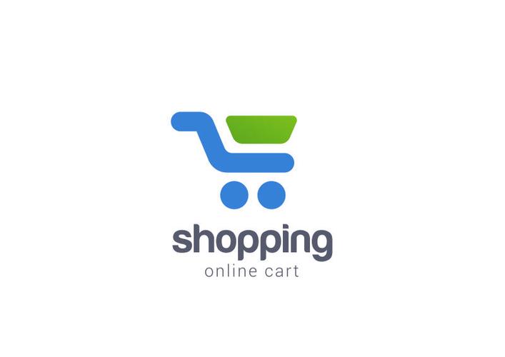 矢量商业网上购物车logo标志