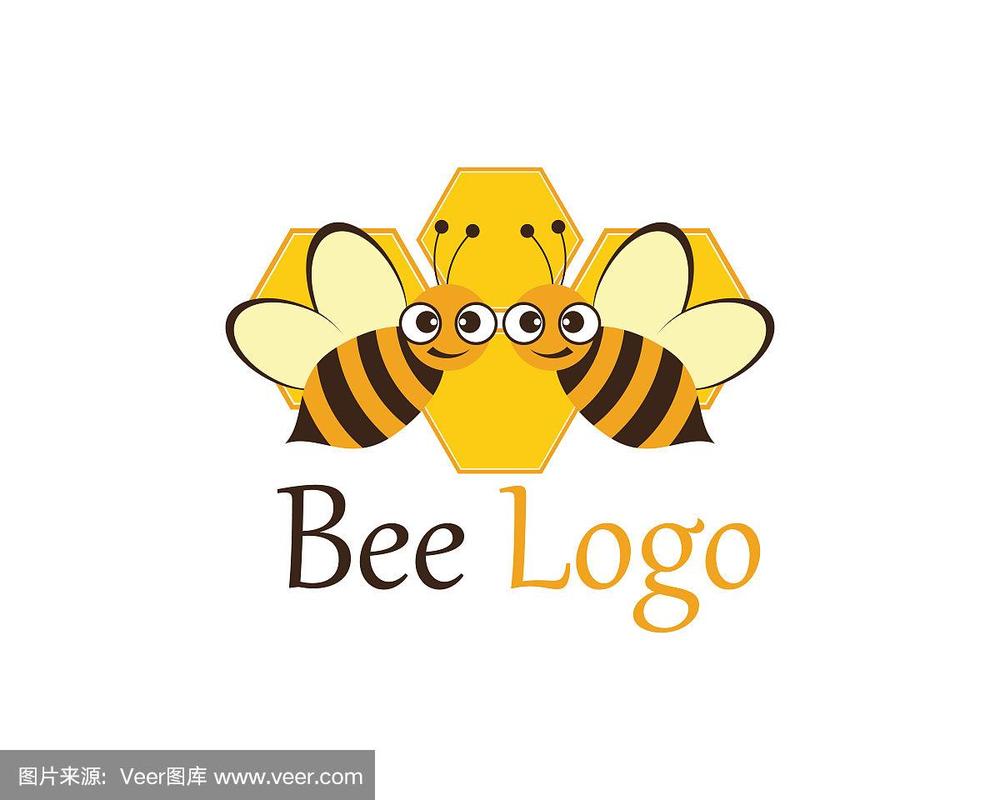 蜜蜂标志模板矢量插图