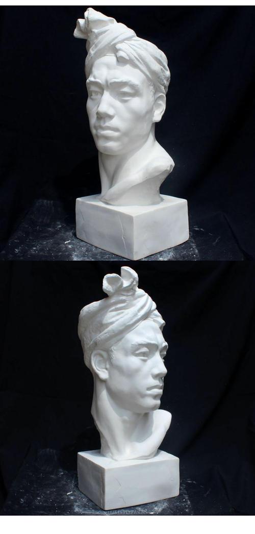 石膏青年美术陕北头像教具素描用品雕塑摆件摆件