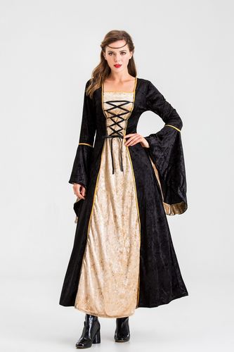 欧式复古宫廷欧洲中世纪收腰法式长裙公主贵族民族服装