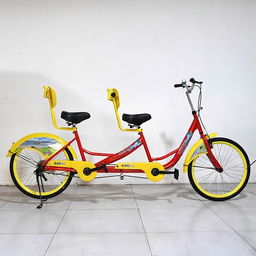 双人自行车成人双人骑 24寸双人自行车情侣两人骑双胞胎家庭健身景区