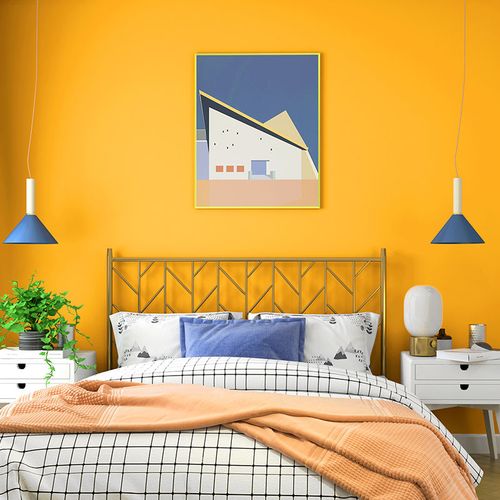 柠檬黄壁纸暖黄色系莫兰迪极简卧室纯色素色现代简约北欧背景墙纸