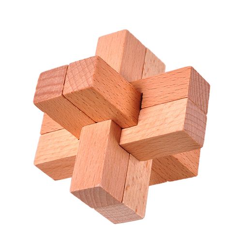 木制益智玩具古典智力玩具孔明锁鲁班锁鲁班球一代a款六通榉木
