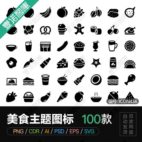 食物美食蔬菜水果小吃甜点png免扣ai/cdr矢量icon图标psd设计素材