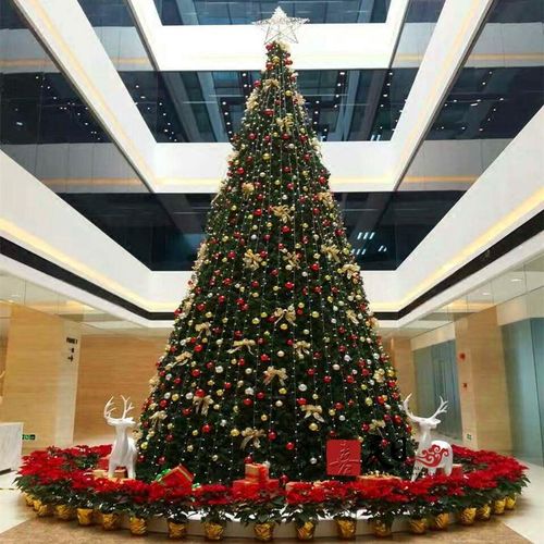 大型塔型圣诞树8米商场酒店大厅场景布置蝴蝶结装饰圣诞树5-16米