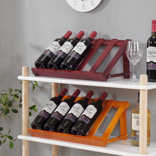 欧式创意红酒架摆件实木家用葡萄酒托瓶架子斜放红酒柜展示架简约
