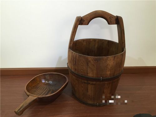 趣士多 中式怀旧复古仿古手提实木小水桶老式传统老物件摆件古典影视