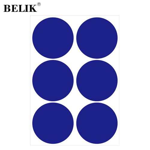belik 圆形定位贴 6个 蓝色直径10cm 磨砂防水防滑耐磨桌面圆点办公地