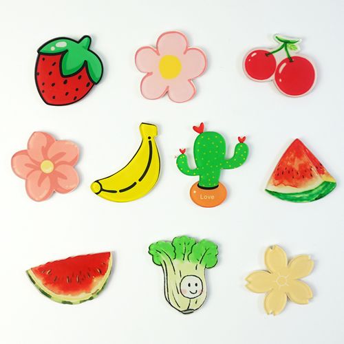 亚克力软磁冰箱贴可爱卡通水果草莓西瓜花朵磁力贴