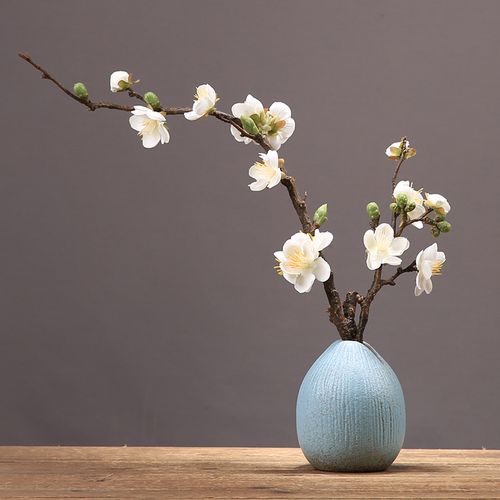 新中式仿真花器日式插花客厅套装梅花腊梅创意花瓶
