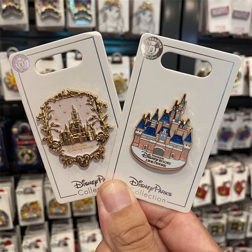 上海迪士尼国内代购 花边城堡标志卡通动漫交换胸针 纪念收藏徽章