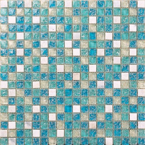蓝色冰裂水晶玻璃马赛克背景墙客厅厨餐厅房卫生间水池游泳池瓷砖