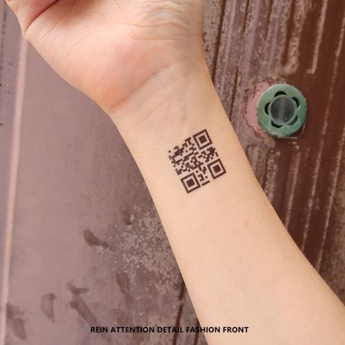 韩国少女ins惊喜可以扫的告白小清新二维码卡通贴防水纹身贴 二维码 i
