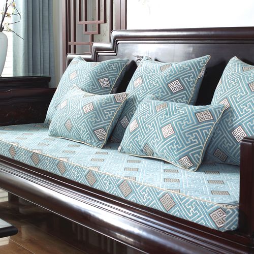 热销中式沙发垫子_新中式沙发垫红木实木沙发垫子防滑坐垫加厚高密度