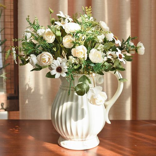 花瓶北欧现代简约白色陶瓷美式创意客厅摆件装饰桌面干花插花花器