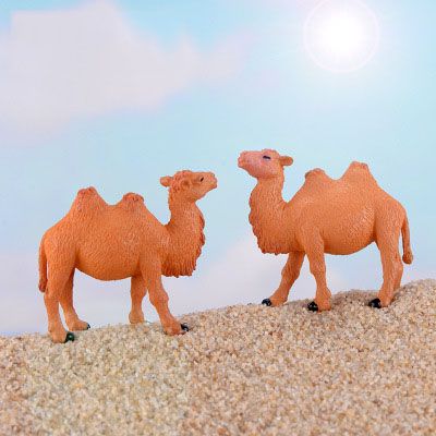 微景观塑料工艺品可爱卡通动物沙漠骆驼装饰摆件园艺盆栽造景配饰