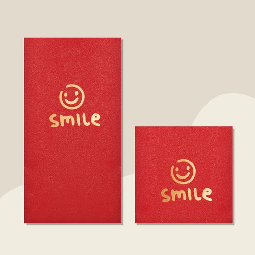 可爱微笑smile小红包袋个性创意节日宴会通用回礼利是封长款定制