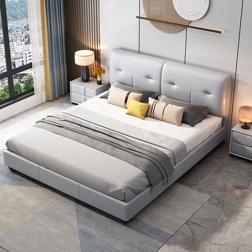 现代简约2021新款免洗科技布艺床北欧主卧大床婚床卧室软床双人床