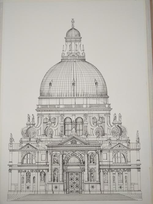 建筑教堂手绘