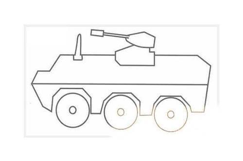 卡通装甲车的画法步骤图涂颜色素描装甲车简笔画图片