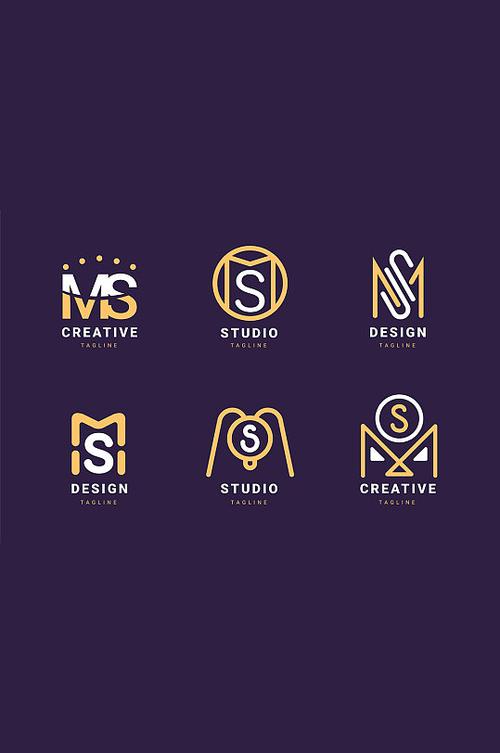 ms英文字母logo元素
