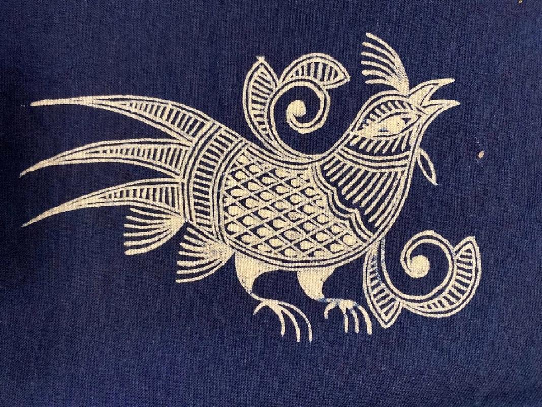 贵州苗族蜡染图案/锦鸡篇 传统蜡染锦鸡纹样